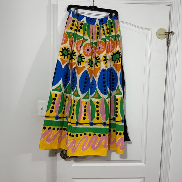 ZARA WOMAN HIGH WAIST MAXI PRINTED COTTON SKIRT - Picture 2 of 4